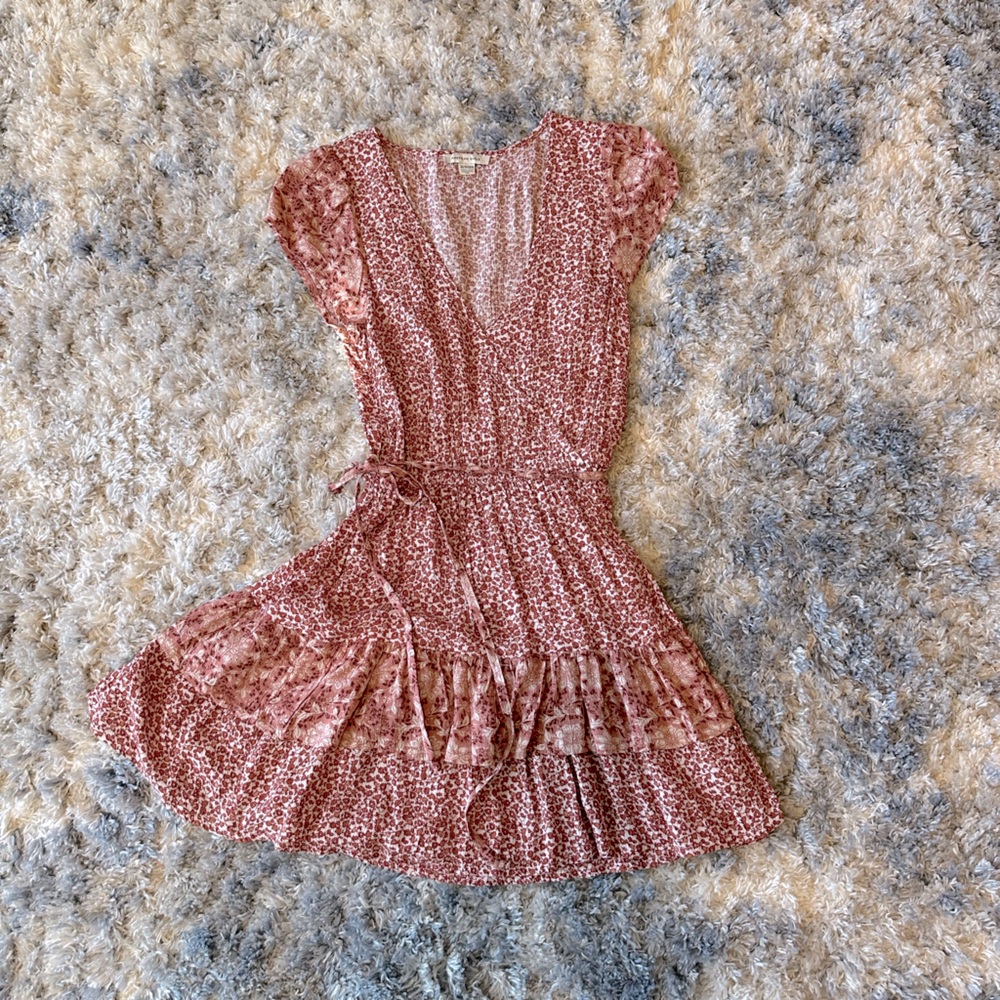 NWOT American Eagle Women’s XS Wrap Dress 2 floral patterns shades of pink EUC!